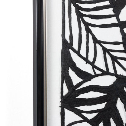 Modern Palm Leaves Hand Painted Black Floater Frame Textual Art Wall Art HomeRoots