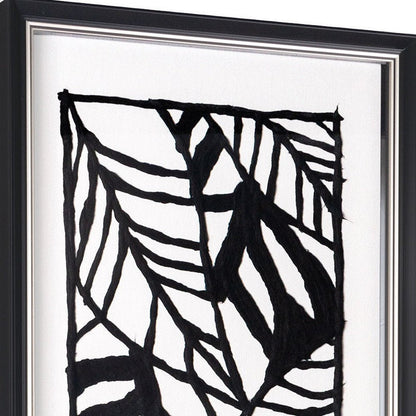 Modern Palm Leaves Hand Painted Black Floater Frame Textual Art Wall Art HomeRoots