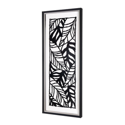 Modern Palm Leaves Hand Painted Black Floater Frame Textual Art Wall Art HomeRoots
