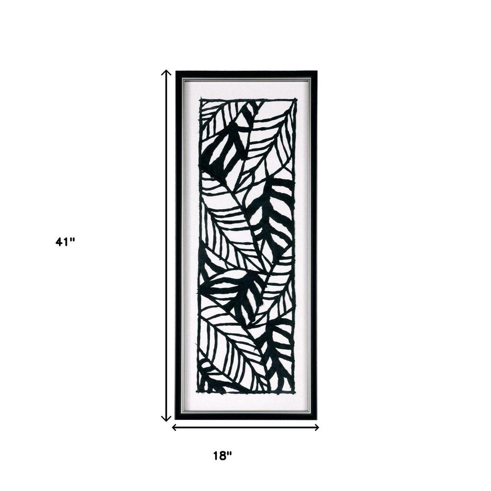 Modern Palm Leaves Hand Painted Black Floater Frame Textual Art Wall Art HomeRoots
