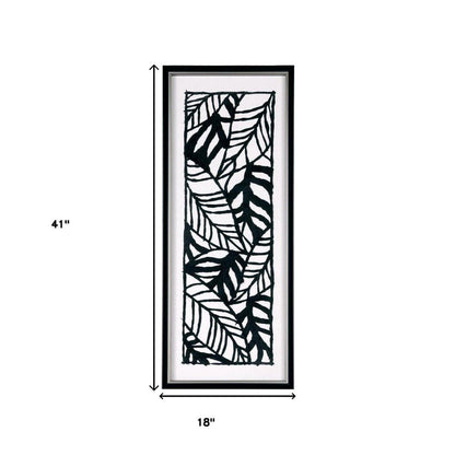 Modern Palm Leaves Hand Painted Black Floater Frame Textual Art Wall Art HomeRoots