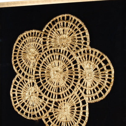 Modern Palm Leaves Hand Painted Gold Shadowbox Textual Art Wall Art