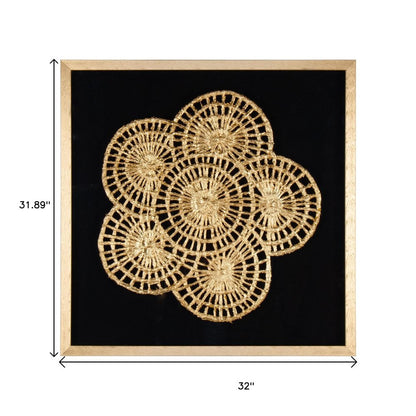 Modern Palm Leaves Hand Painted Gold Shadowbox Textual Art Wall Art