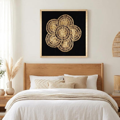 Modern Palm Leaves Hand Painted Gold Shadowbox Textual Art Wall Art HomeRoots