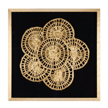 Modern Palm Leaves Hand Painted Gold Shadowbox Textual Art Wall Art HomeRoots