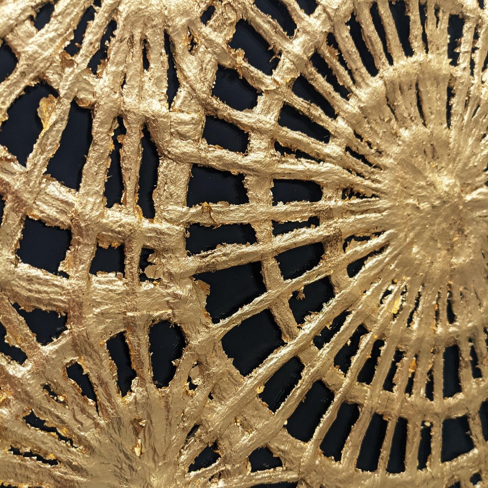 Modern Palm Leaves Hand Painted Gold Shadowbox Textual Art Wall Art HomeRoots