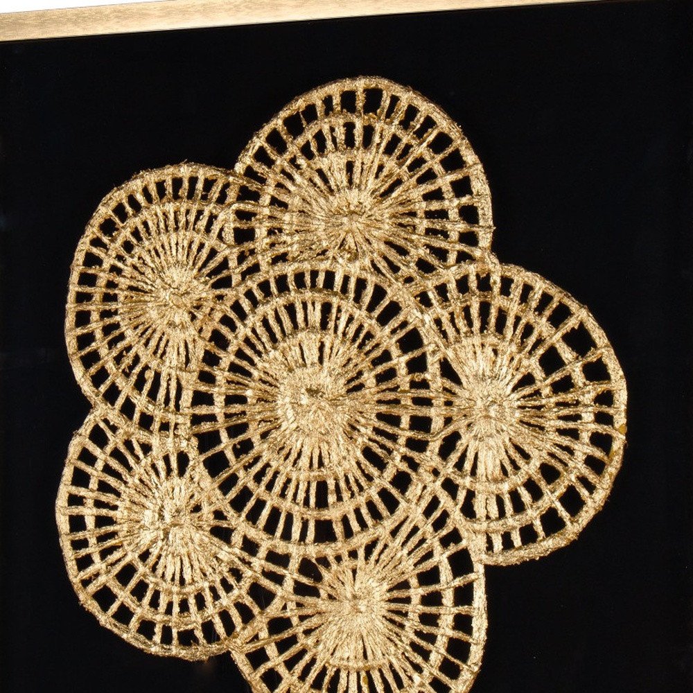 Modern Palm Leaves Hand Painted Gold Shadowbox Textual Art Wall Art HomeRoots