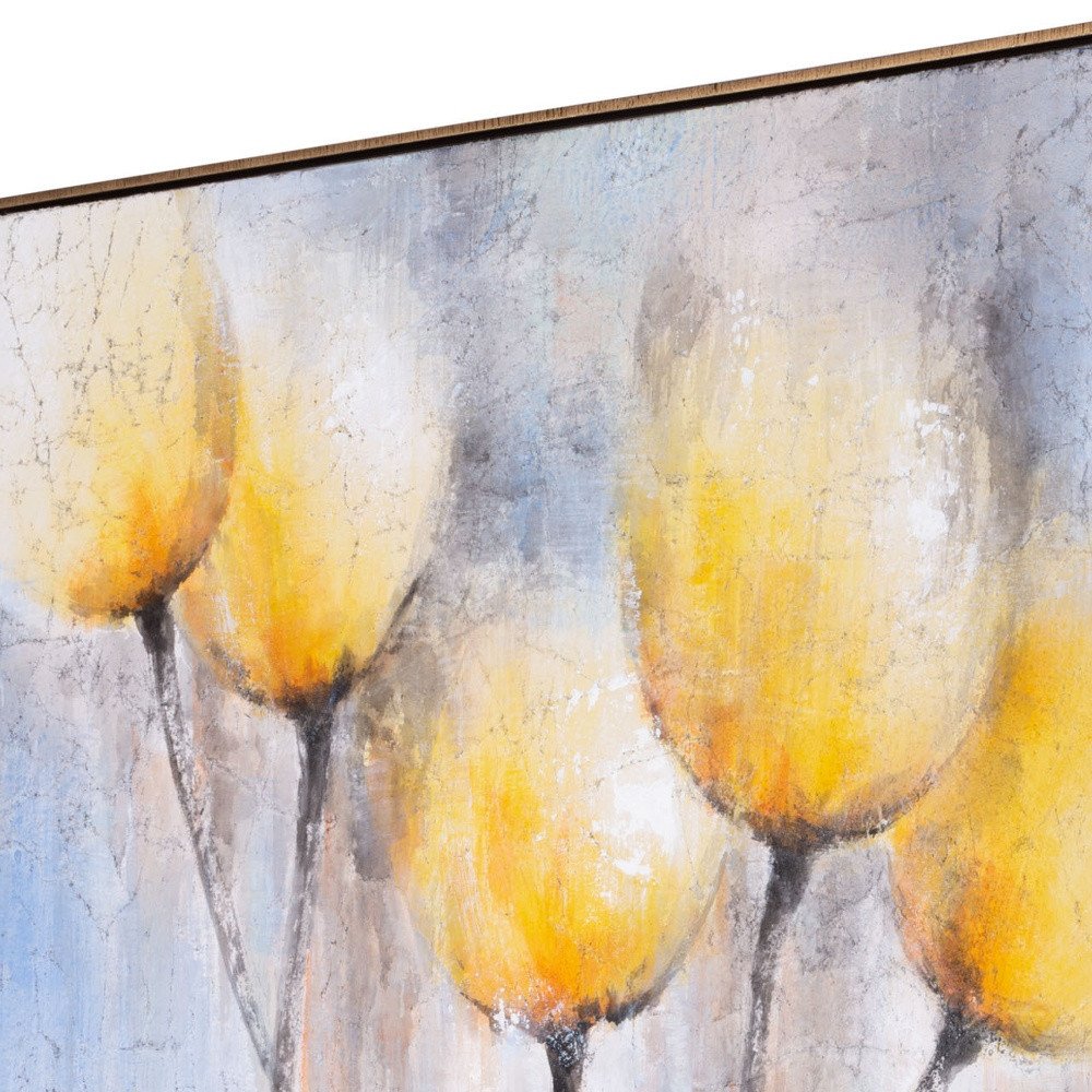 Sunny Blooms Hand Painted Gold Floater Frame Wall Art HomeRoots