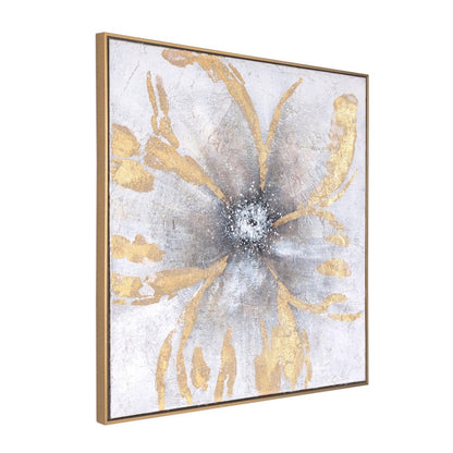 Brilliant Blossom Hand Painted Gold Floater Frame Wall Art HomeRoots