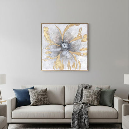 Brilliant Blossom Hand Painted Gold Floater Frame Wall Art HomeRoots