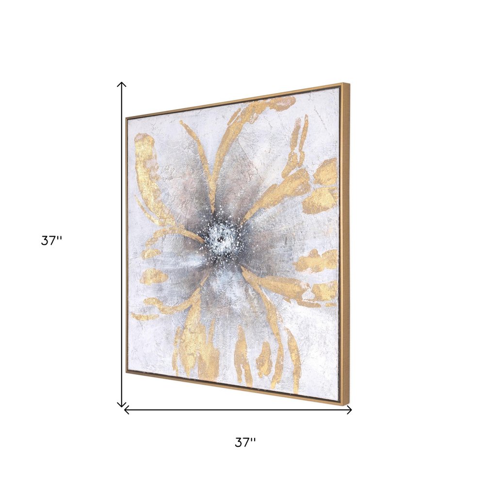 Brilliant Blossom Hand Painted Gold Floater Frame Wall Art — view 8