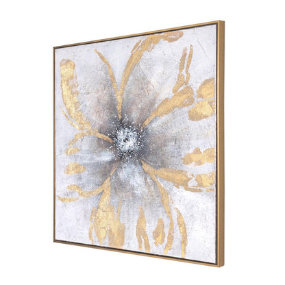 Brilliant Blossom Hand Painted Gold Floater Frame Wall Art HomeRoots