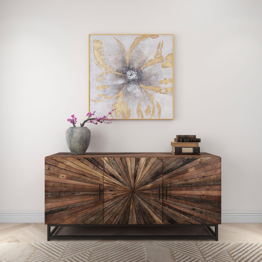 Brilliant Blossom Hand Painted Gold Floater Frame Wall Art — view 2