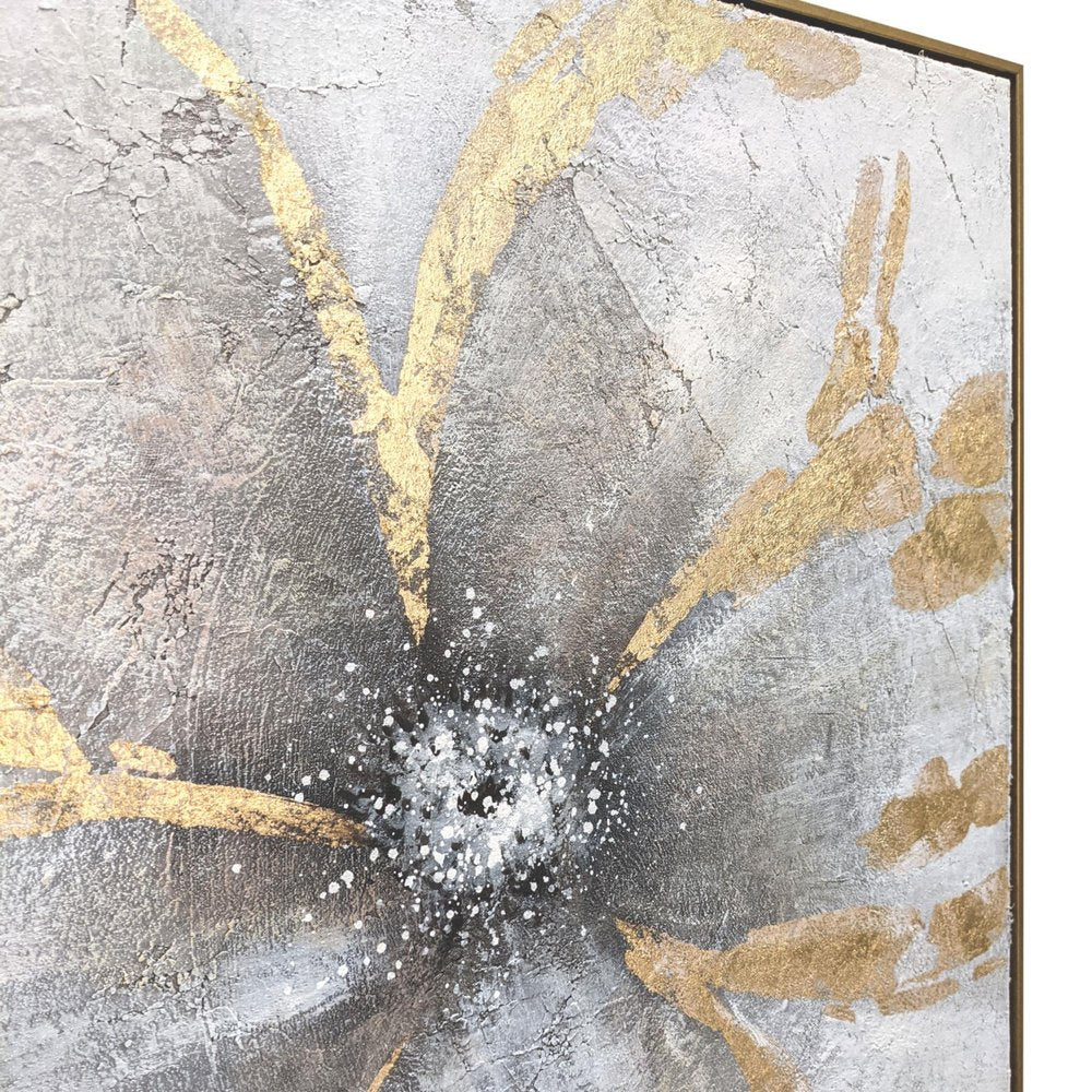 Brilliant Blossom Hand Painted Gold Floater Frame Wall Art — view 4
