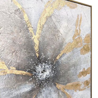 Brilliant Blossom Hand Painted Gold Floater Frame Wall Art HomeRoots