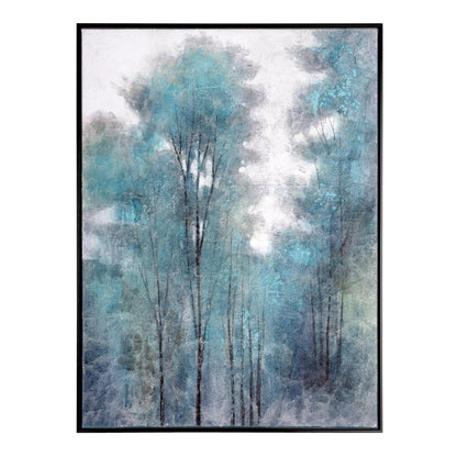 Aquamarine Forest Hand Painted Black Floater Frame Wall Art HomeRoots