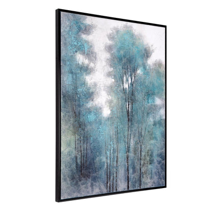 Aquamarine Forest Hand Painted Black Floater Frame Wall Art HomeRoots