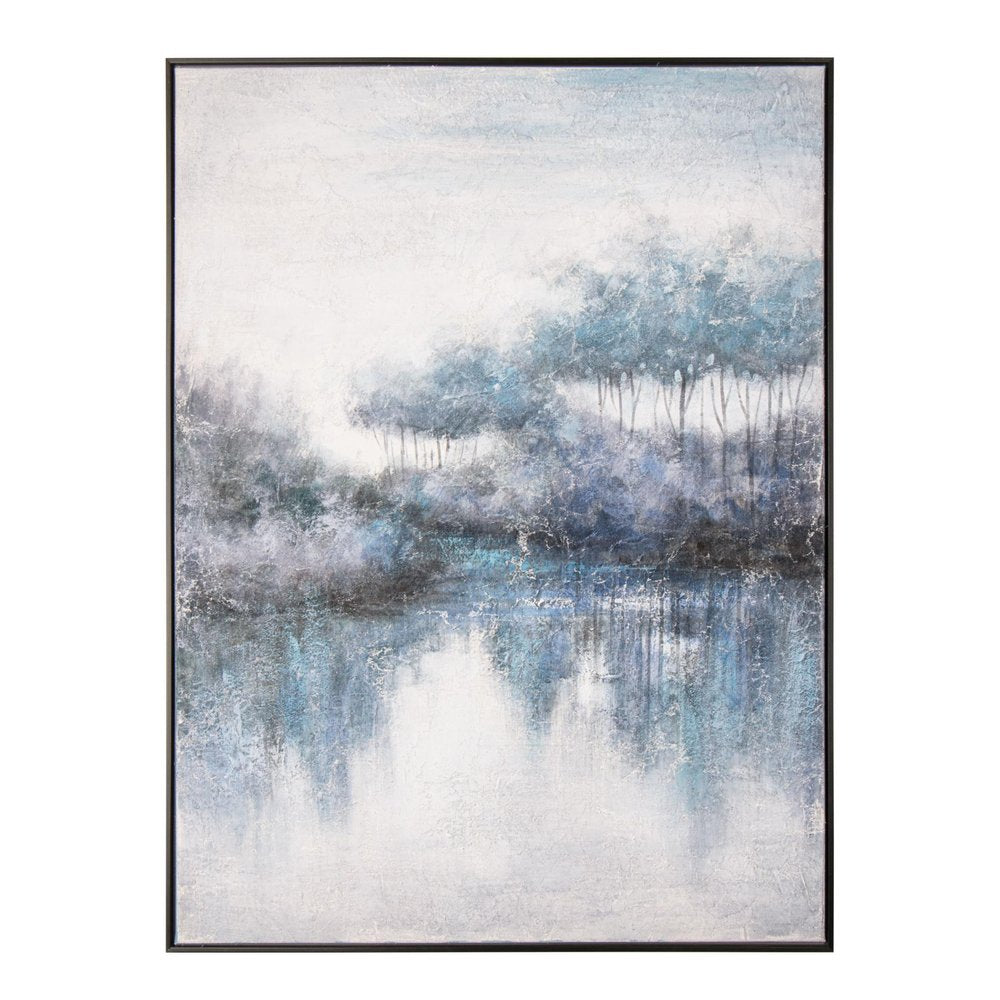Indigo Banks Hand Painted Black Floater Frame Wall Art HomeRoots