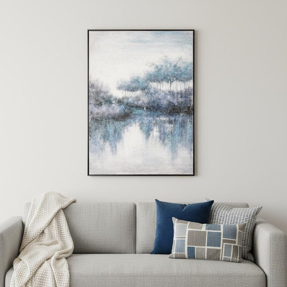 Indigo Banks Hand Painted Black Floater Frame Wall Art HomeRoots