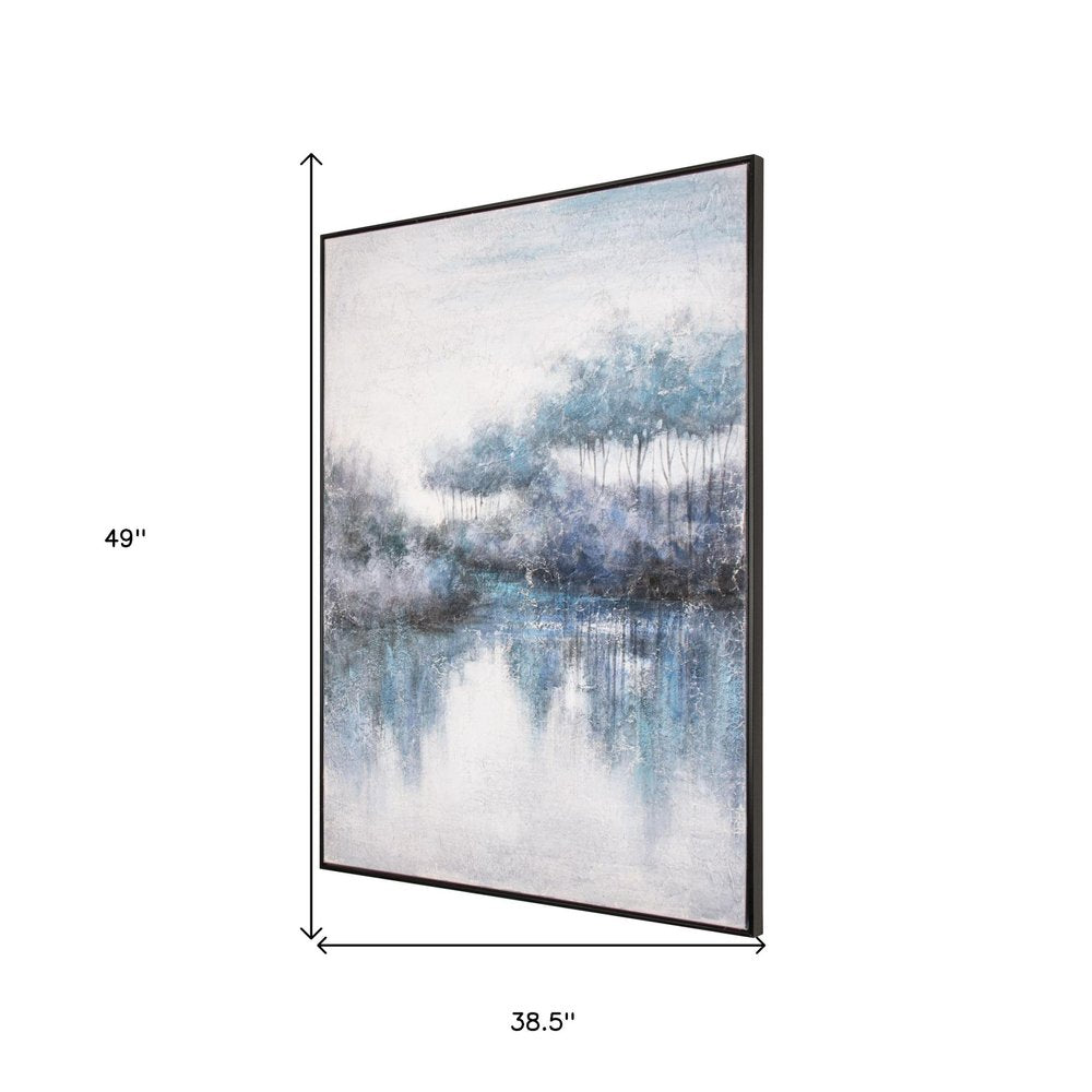 Indigo Banks Hand Painted Black Floater Frame Wall Art — view 8