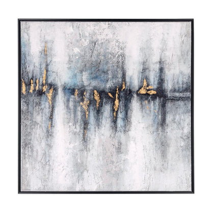 Cobalt Haze Hand Painted Black Floater Frame Wall Art HomeRoots