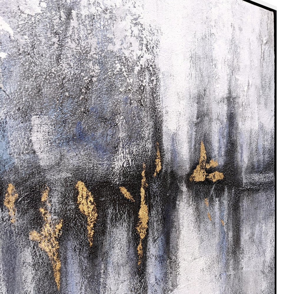 Cobalt Haze Hand Painted Black Floater Frame Wall Art HomeRoots