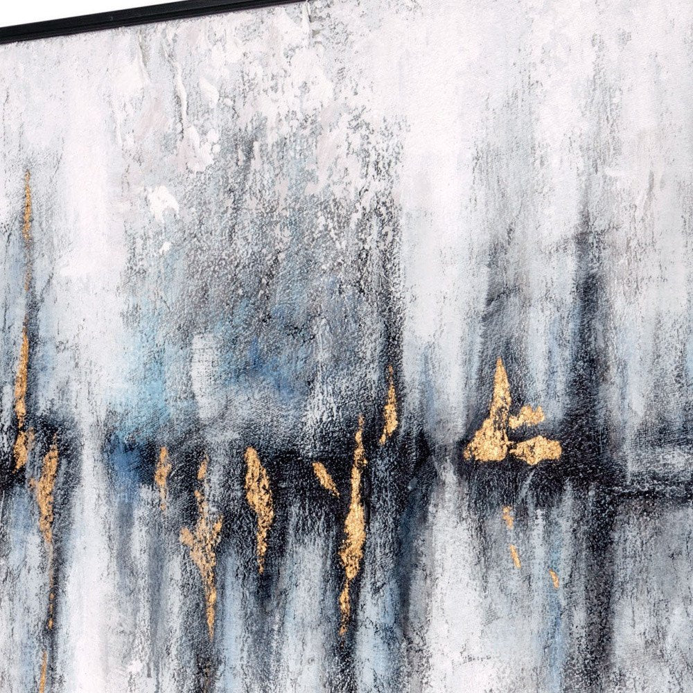 Cobalt Haze Hand Painted Black Floater Frame Wall Art — view 5