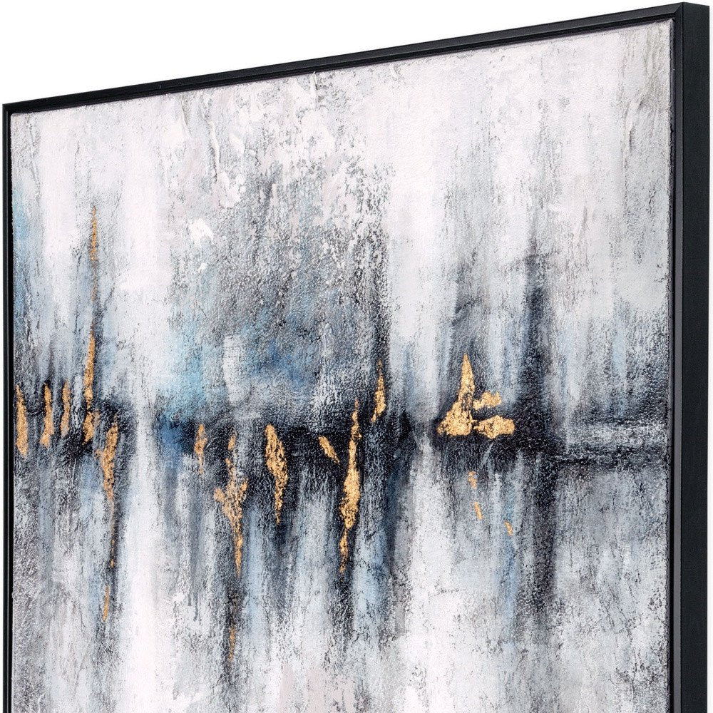 Cobalt Haze Hand Painted Black Floater Frame Wall Art HomeRoots