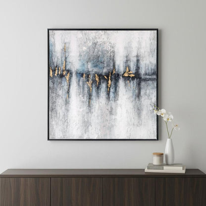 Cobalt Haze Hand Painted Black Floater Frame Wall Art HomeRoots