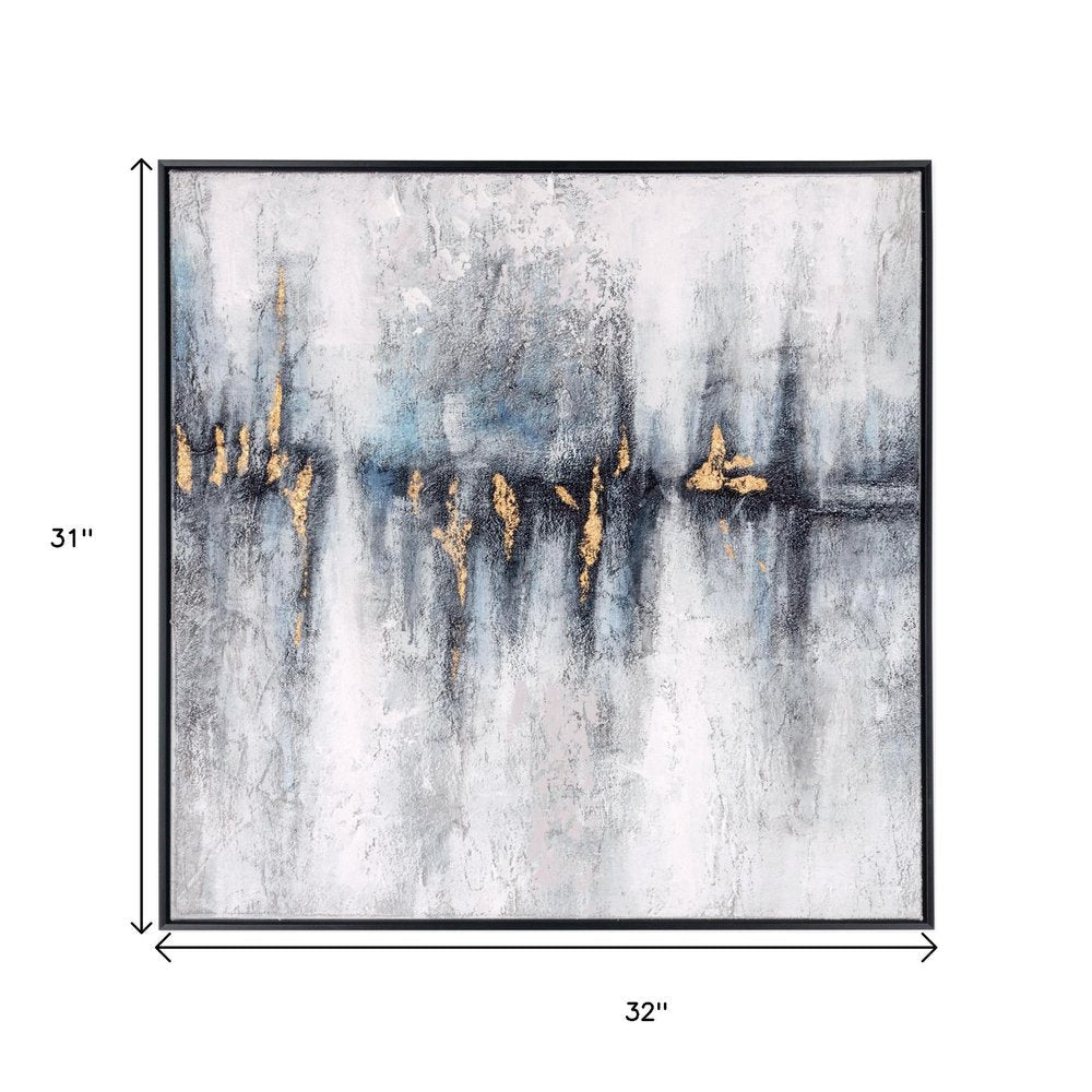 Cobalt Haze Hand Painted Black Floater Frame Wall Art HomeRoots