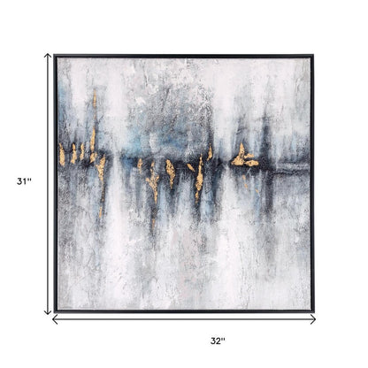Cobalt Haze Hand Painted Black Floater Frame Wall Art HomeRoots