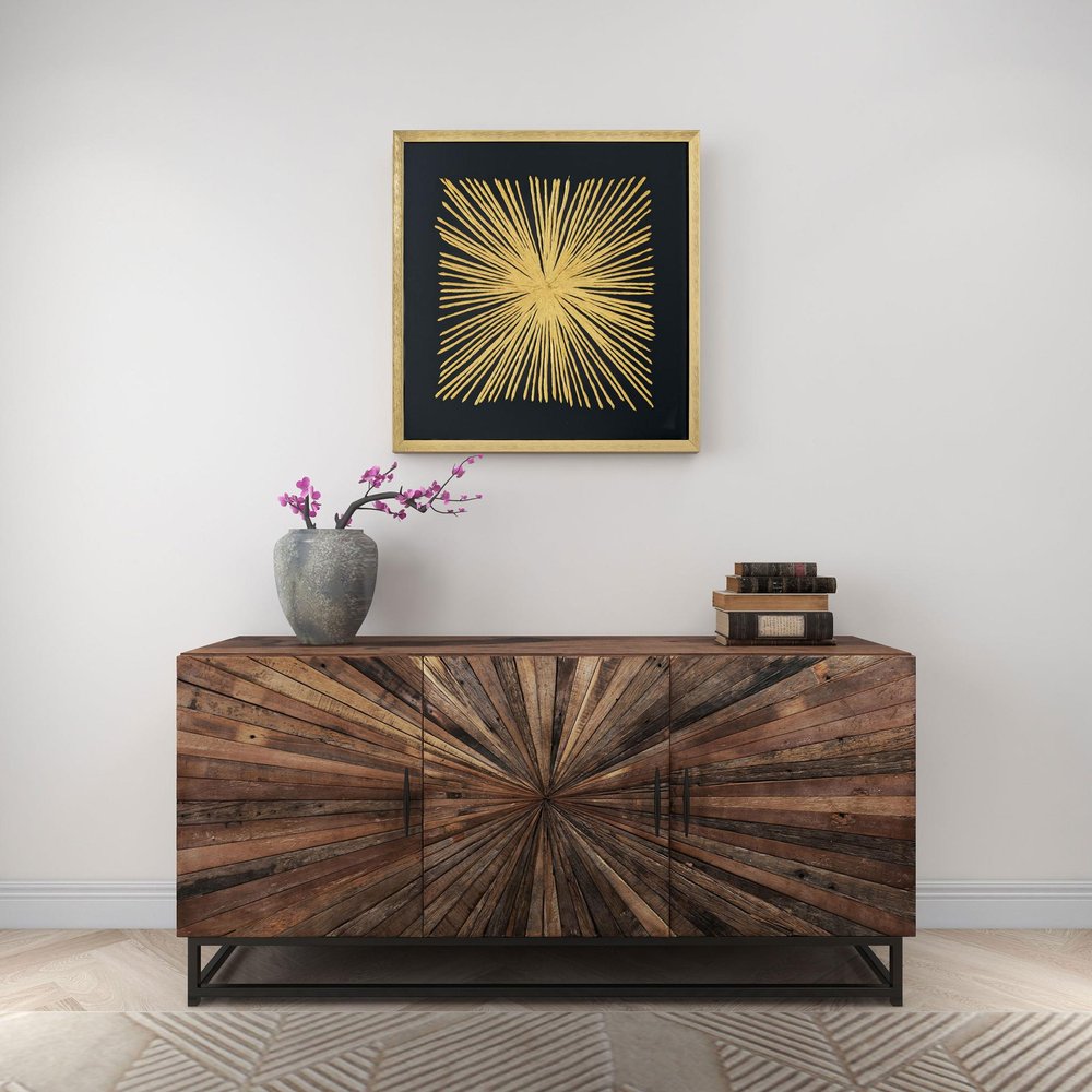 Starburst Gold Shadowbox Frame Textual Art Wall Art HomeRoots