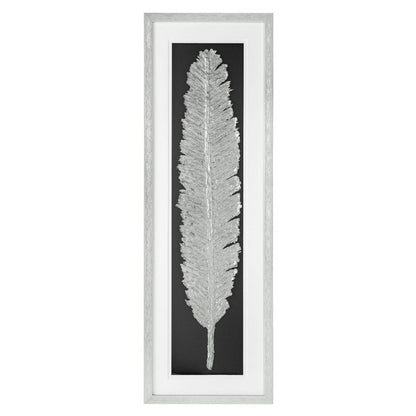 Metallic Feather Silver Shadowbox Textual Art Wall Art HomeRoots