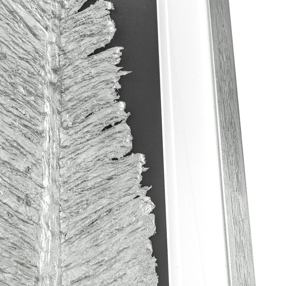 Metallic Feather Silver Shadowbox Textual Art Wall Art — view 4