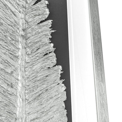 Metallic Feather Silver Shadowbox Textual Art Wall Art HomeRoots