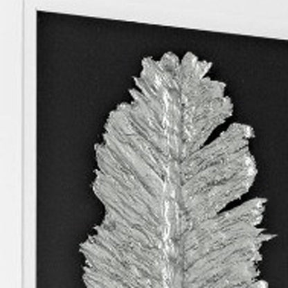 Metallic Feather Silver Shadowbox Textual Art Wall Art HomeRoots