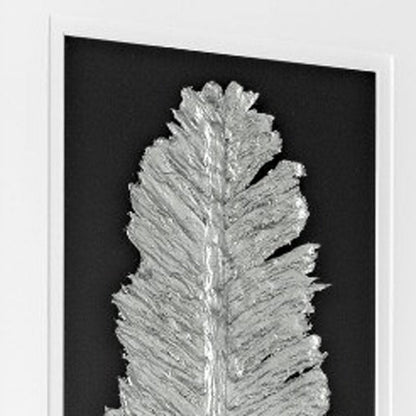 Metallic Feather Silver Shadowbox Textual Art Wall Art HomeRoots