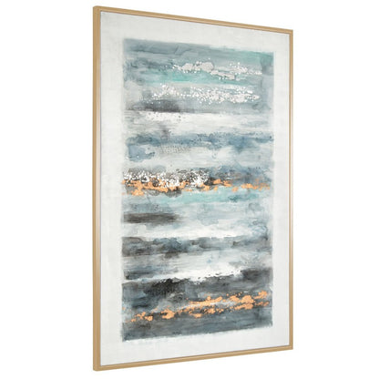 Blue Ribbons Hand Painted Gold Floater Frame Wall Art HomeRoots