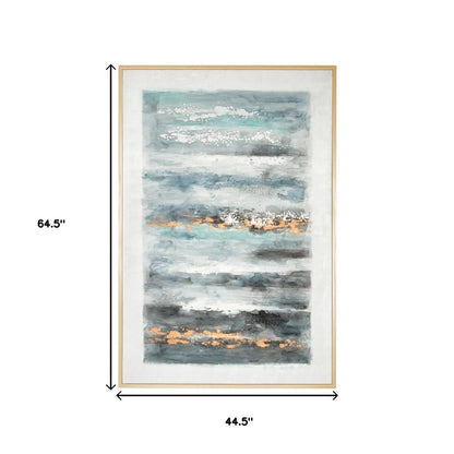 Blue Ribbons Hand Painted Gold Floater Frame Wall Art HomeRoots