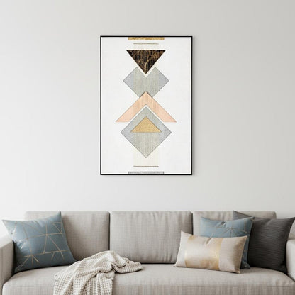 Gray Mod Geometric Black Shadowbox Frame Textual Art Wall Art HomeRoots