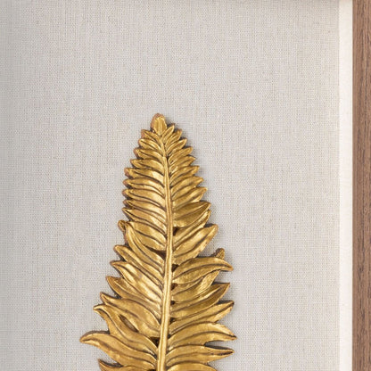 Golden Leaves I Brown Shadowbox Textual Art Wall Art HomeRoots