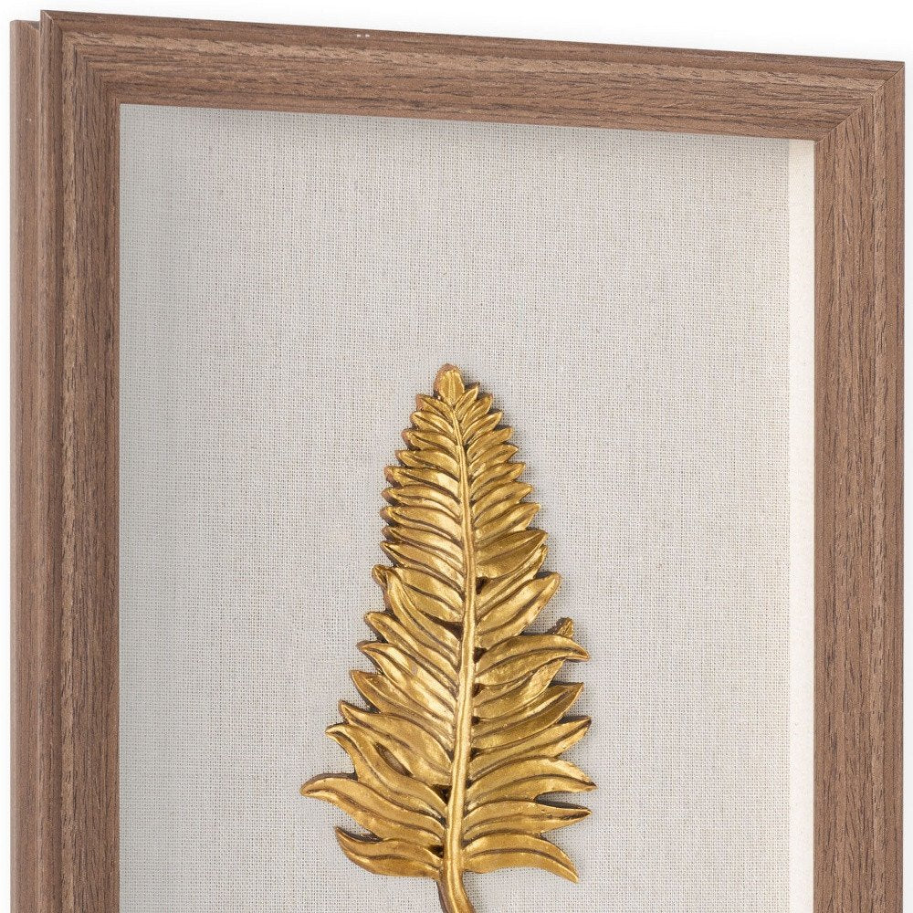 Golden Leaves I Brown Shadowbox Textual Art Wall Art — view 10