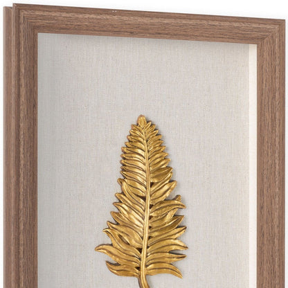 Golden Leaves I Brown Shadowbox Textual Art Wall Art
