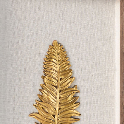 Golden Leaves I Brown Shadowbox Textual Art Wall Art HomeRoots