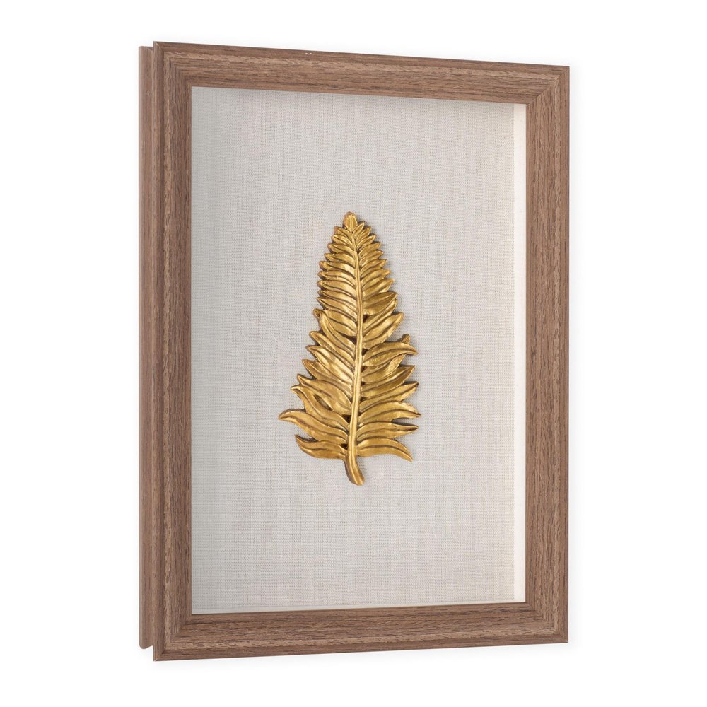 Golden Leaves I Brown Shadowbox Textual Art Wall Art — view 1