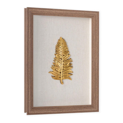 Golden Leaves I Brown Shadowbox Textual Art Wall Art HomeRoots