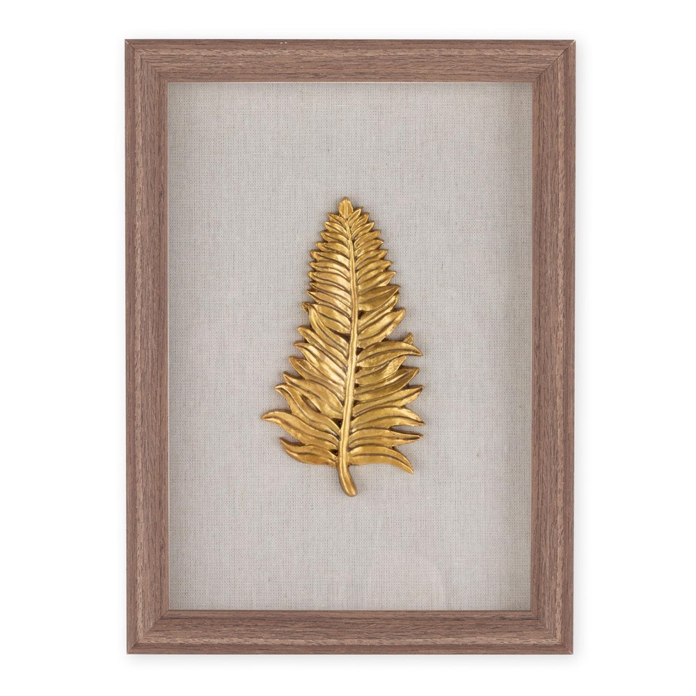 Golden Leaves I Brown Shadowbox Textual Art Wall Art HomeRoots