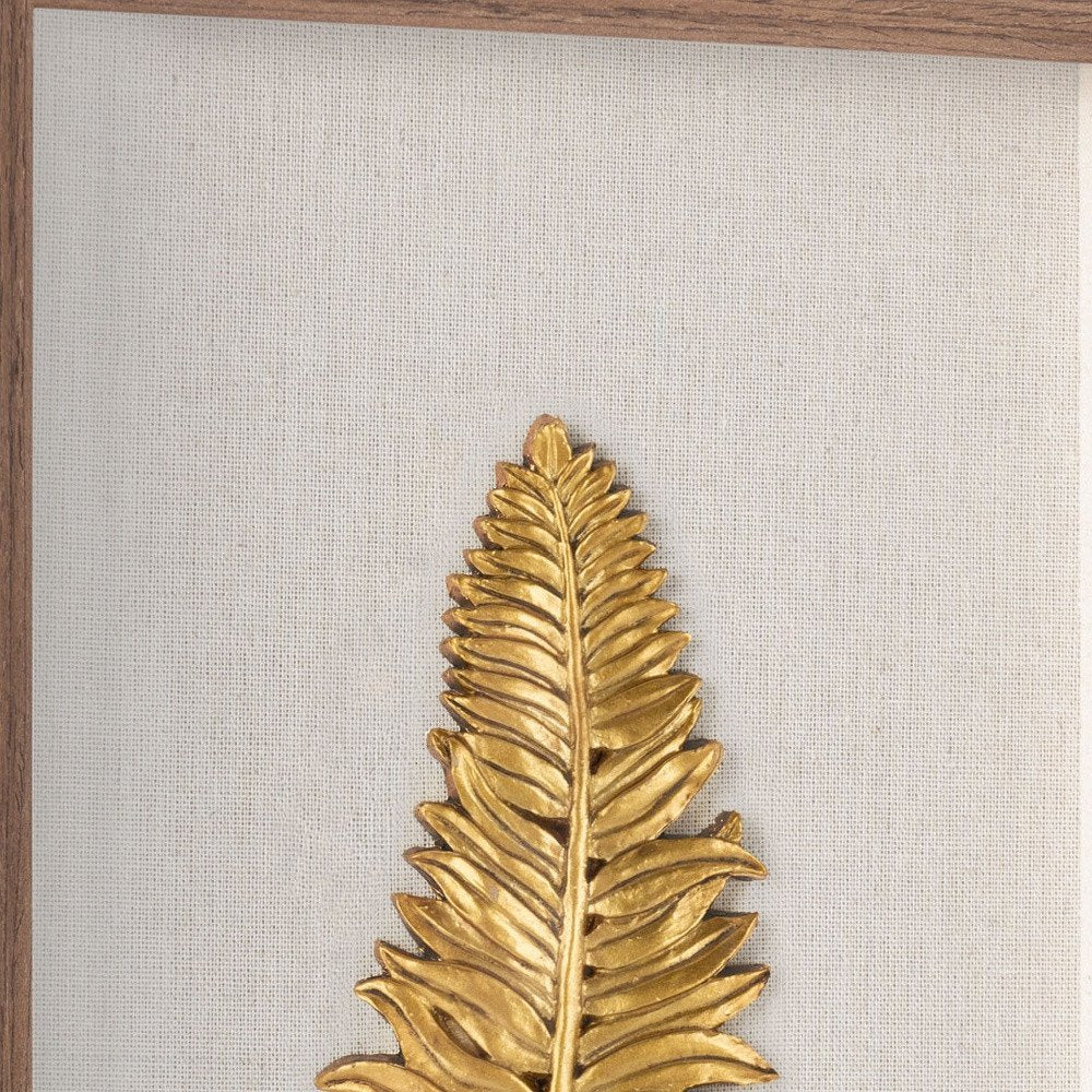 Golden Leaves I Brown Shadowbox Textual Art Wall Art HomeRoots