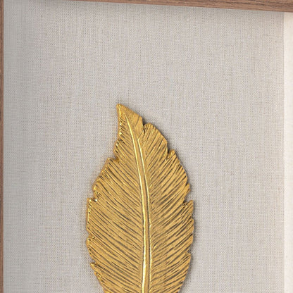 Golden Leaves II Brown Shadowbox Textual Art Wall Art HomeRoots