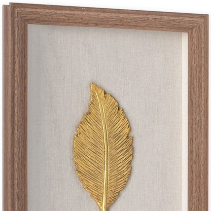 Golden Leaves II Brown Shadowbox Textual Art Wall Art HomeRoots